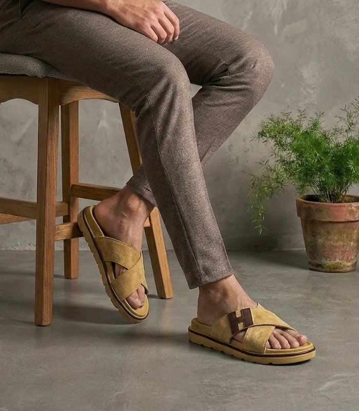 Casual Suede Cross-Strap