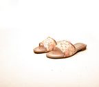 Embroidered Floral Slides