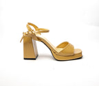 Glossy Nude Block Heel