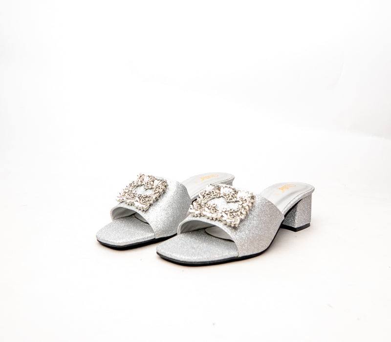 Shimmer Buckle Heels
