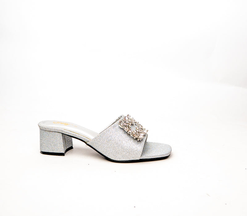 Shimmer Buckle Heels