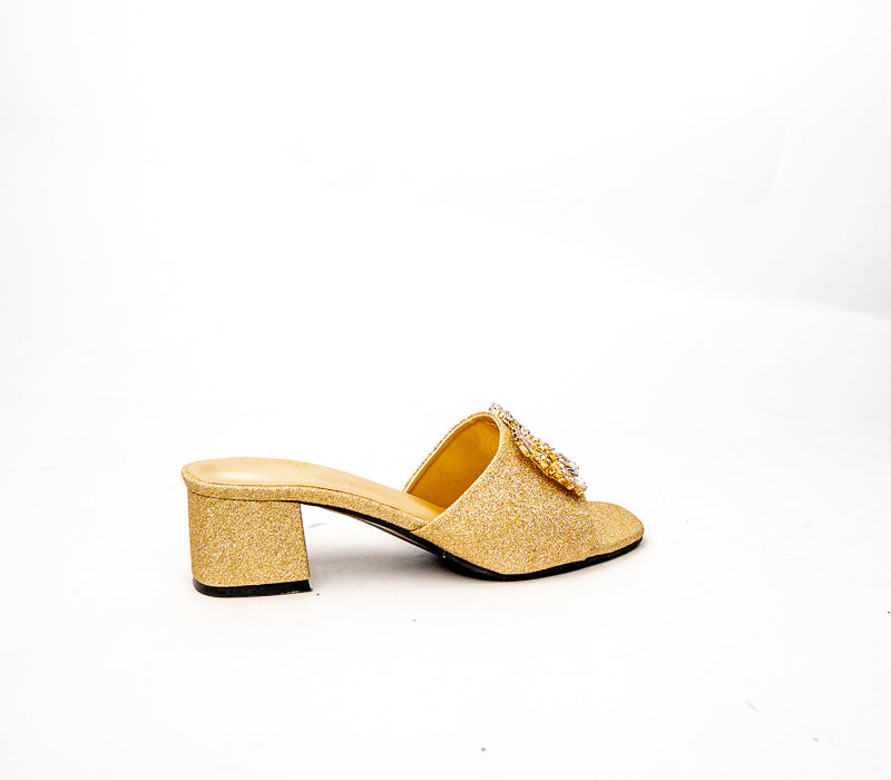 Shimmer Buckle Heels