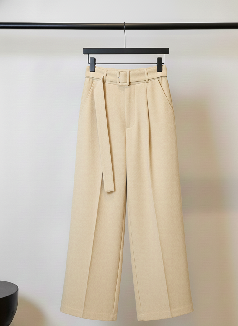 pleated wide-leg trouser