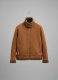 Aviator Camel Shearling Bomber Jacket