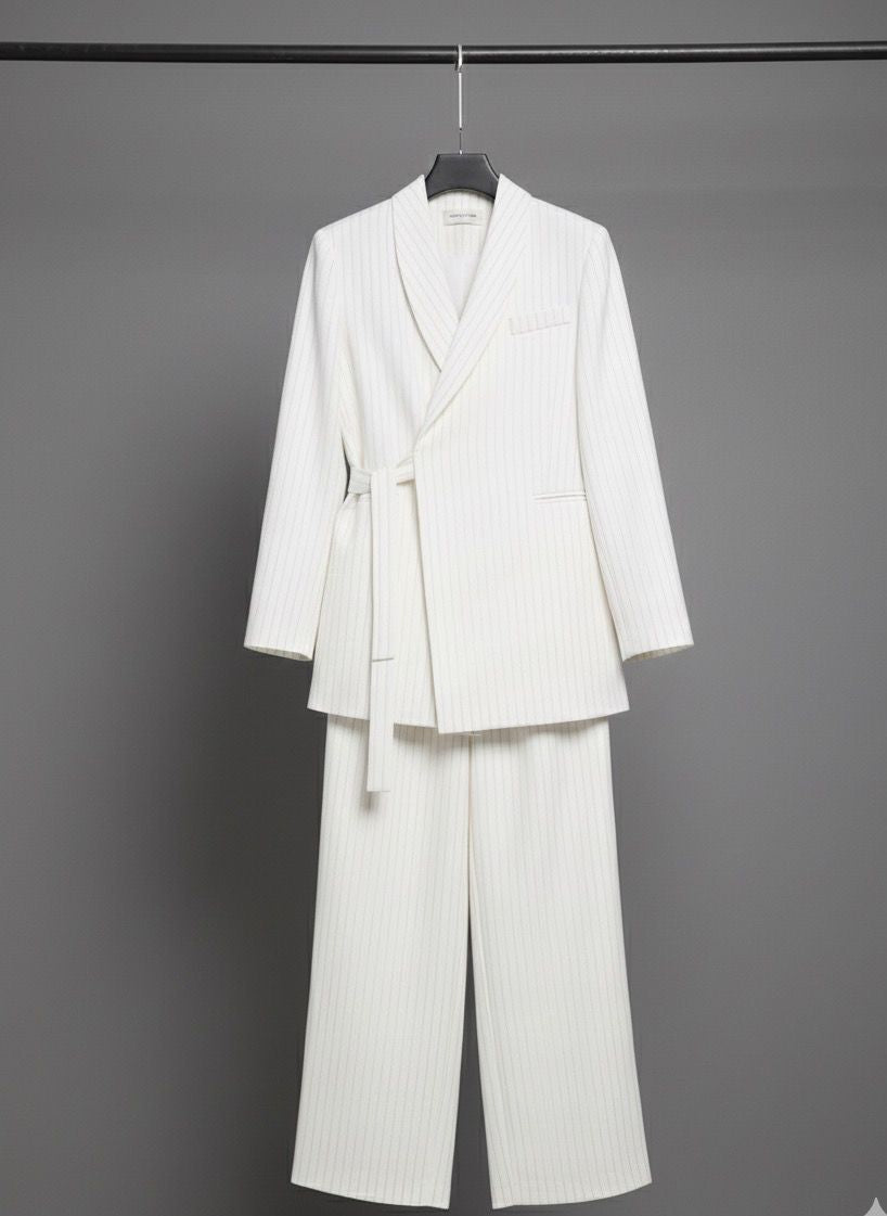 The Pinstripe Wrap Suit Set