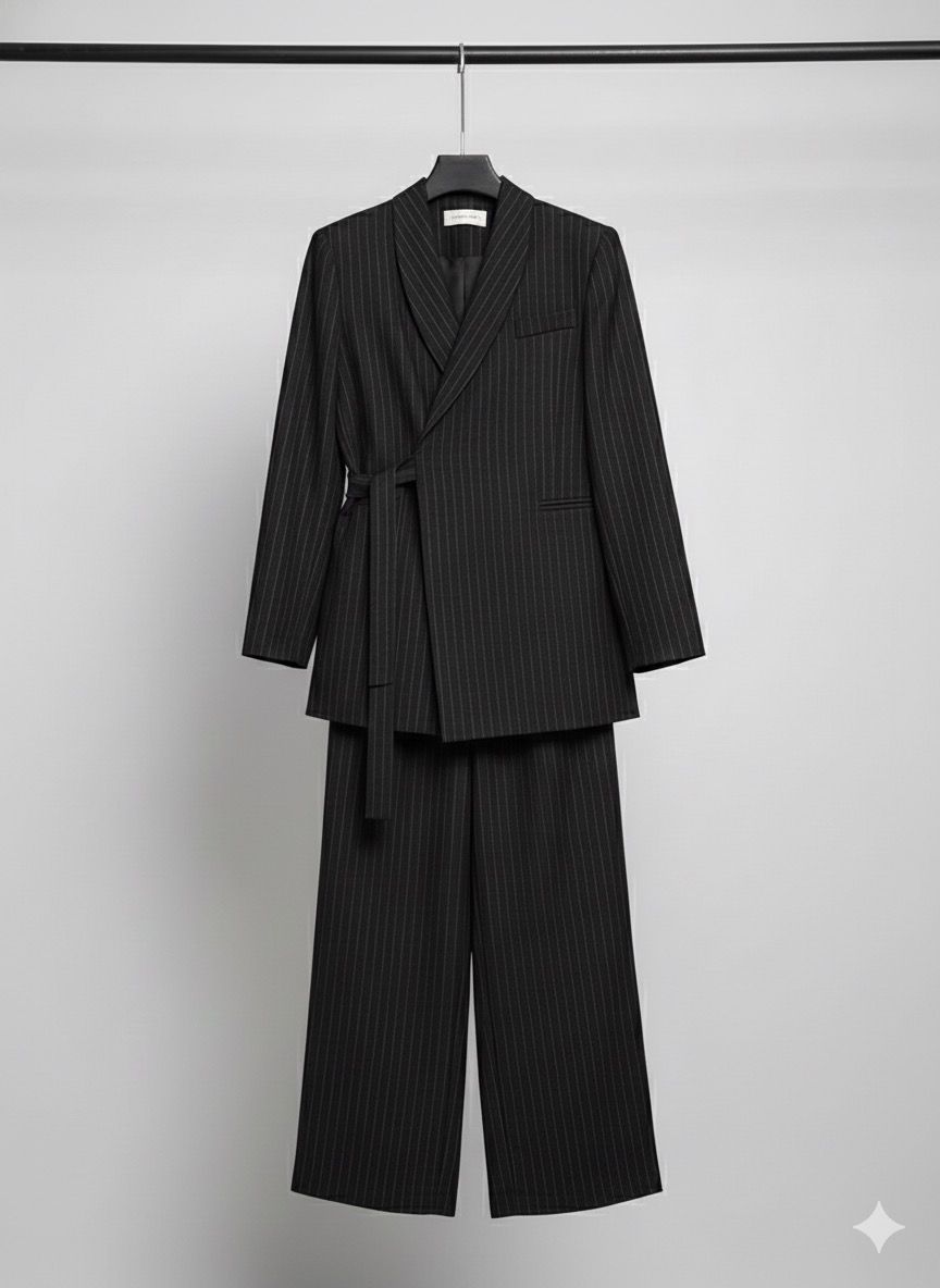 The Pinstripe Wrap Suit Set