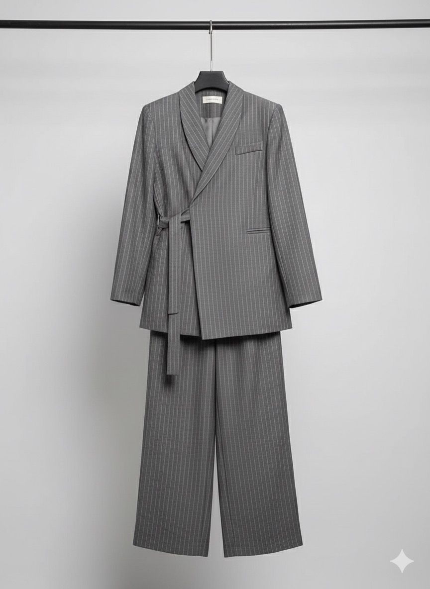 The Pinstripe Wrap Suit Set